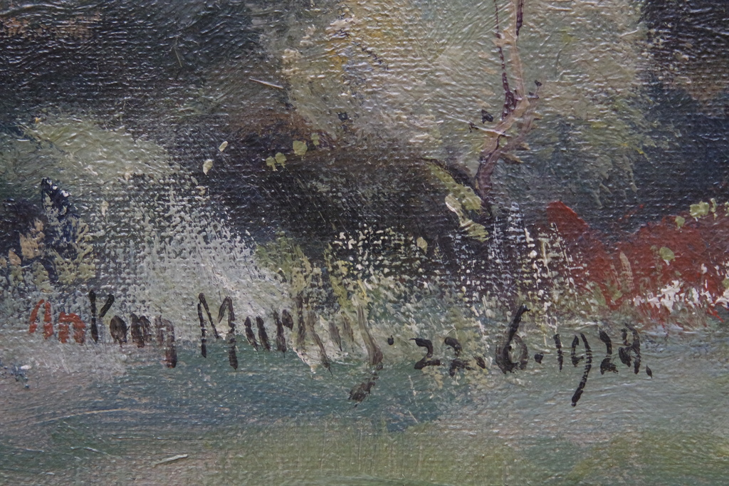 Antoon Markus (1870-1955) - olieverf op doek - landschap met figuren kopen? Bied vanaf 270!