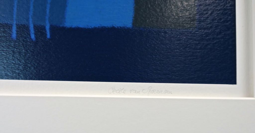 Cecile van Spronsen: Zeefdruk. Geometrische voorstelling kopen? Bied vanaf 1!