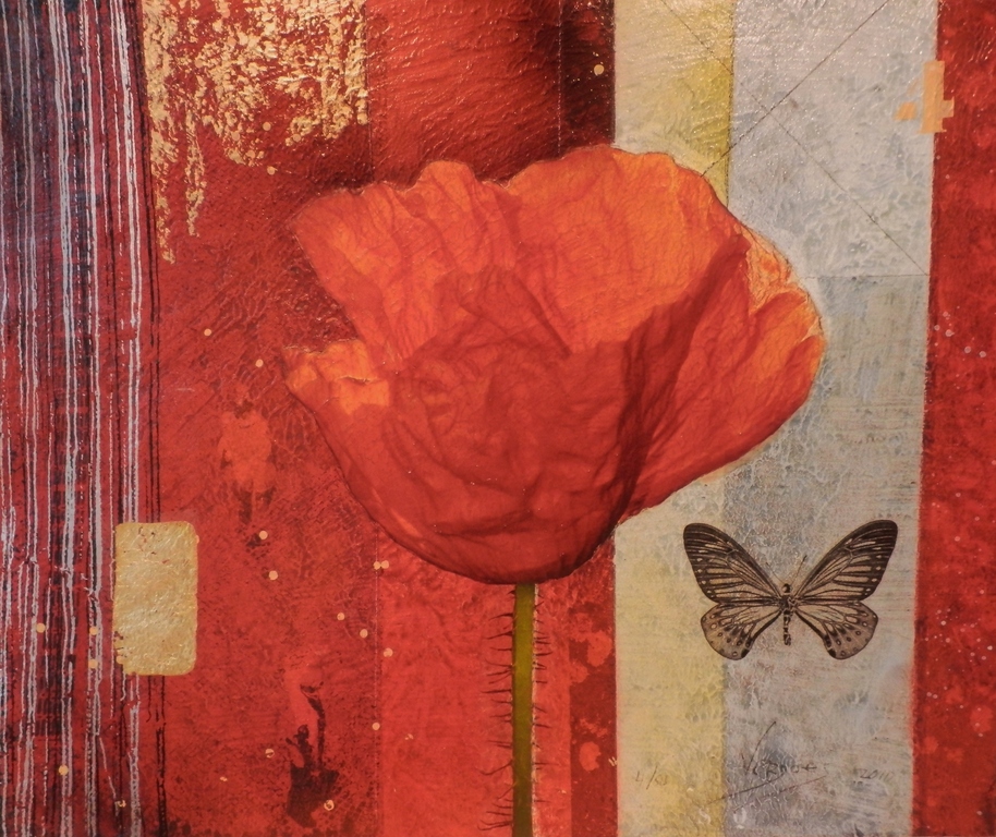 MARK VERDOES   Gemengde Techniek op Zeefdruk   KLAPROOS uit 2010  Handgesigneerd kopen? Bied vanaf 75!