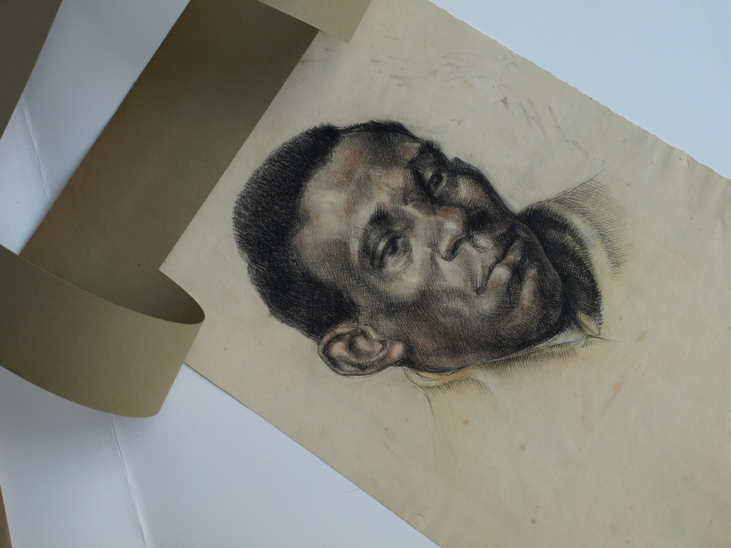 Elias Smalhout : Tekening , Portret zwarte man – ca 1920  kopen? Bied vanaf 1!