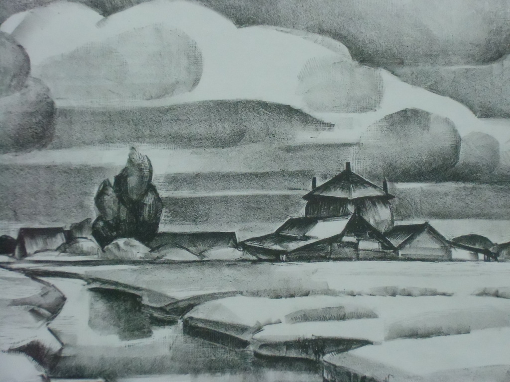 POLDERLANDSCHAP // LITHO VAN JELLE TROELSTRA verkocht voor € 70!