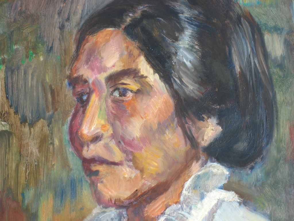 Josef Santen. Olieverf op board. Indonesische vrouw. kopen? Bied vanaf 65!