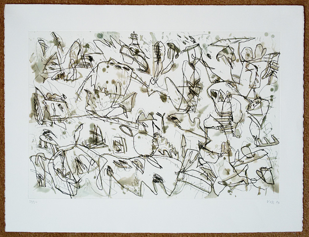 Jan Voss - Abstracte compositie, aquatint ets kopen? Bied vanaf 125!
