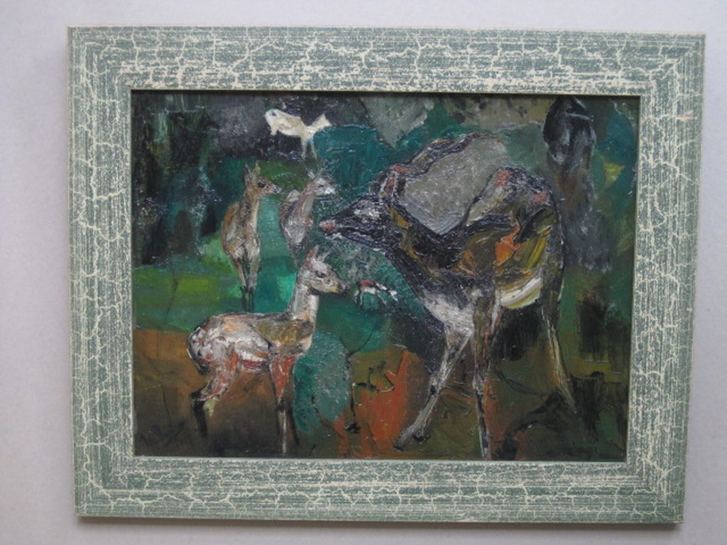 Marianne de Ruiter 1929-1990 olieverf "de Dierentuin" Nabloei Haagse School kopen? Bied vanaf 1!