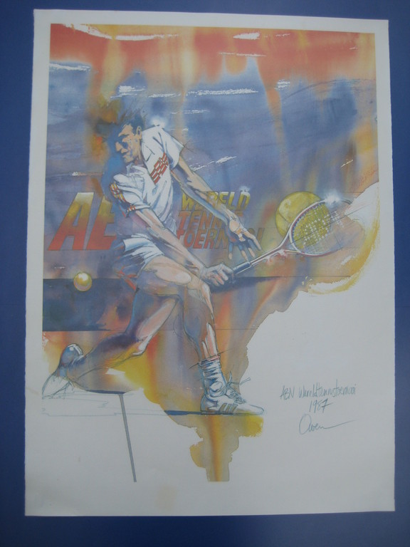 Orho Owen , aquarel , ABN wereldtennis toernooi 1987 kopen? Bied vanaf 10!