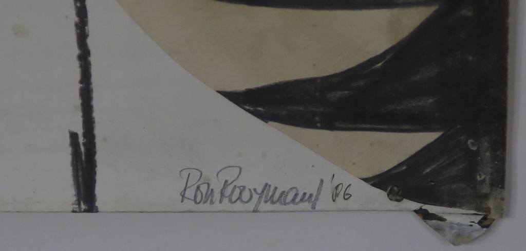 Ron Rooymans: Gemengde techniek, Zonder titel -Ingelijst kopen? Bied vanaf 60!