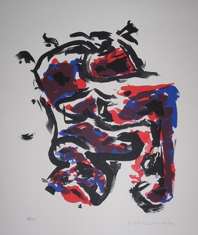 Theo Wolvecamp zeefdruk Compositie 1992 verkocht voor € 175!