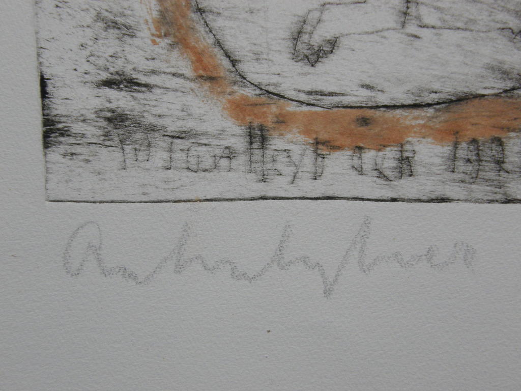 Anton Heyboer: Ingekleurde ets, eigen druk, potlood gesigneerd kopen? Bied vanaf 70!