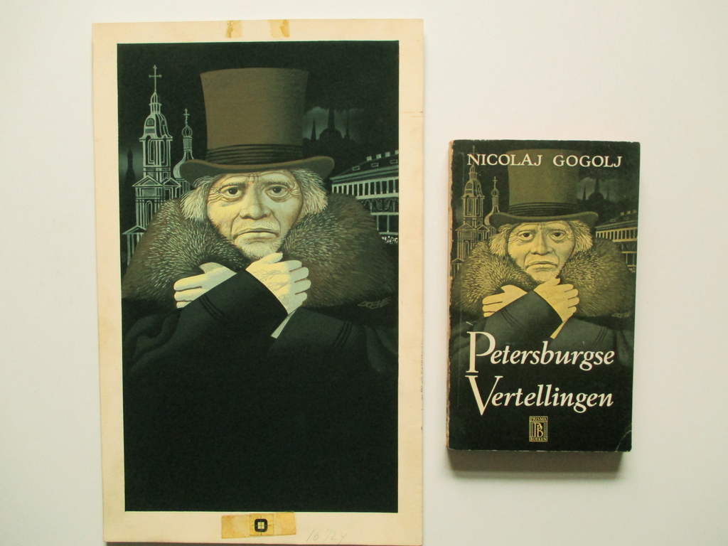 Eppo Doeve, gouache, ontwerp voor boek "Petersburgse vertellingen" met boek kopen? Bied vanaf 100!