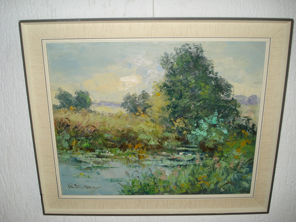 Roel Wildeboer (1902-1989), olieverf, waterlandschap verkocht voor € 110!