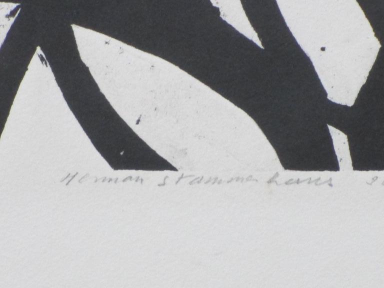 Herman Stammeshaus, Gestreepte familie, Houtsnede kopen? Bied vanaf 40!