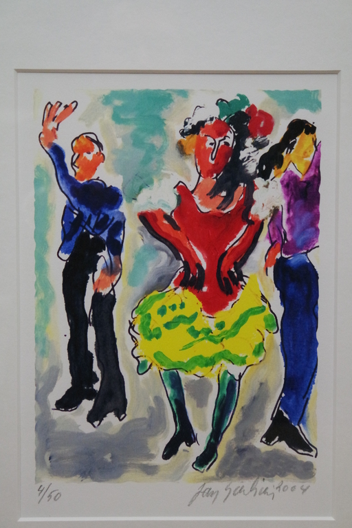 Jan Sierhuis (1928) - kleurendruk - dansers kopen? Bied vanaf 155!
