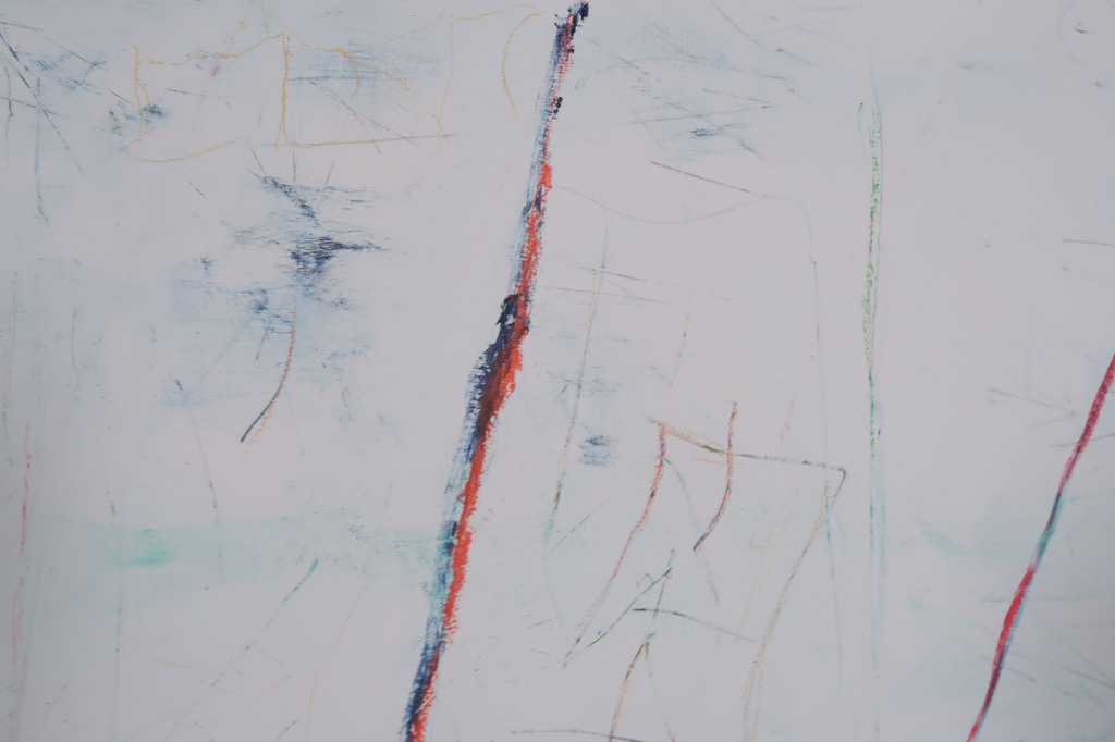 Arnoud de Blauw: Olieverf en Krijt op papier, Abstract 4 kopen? Bied vanaf 1!