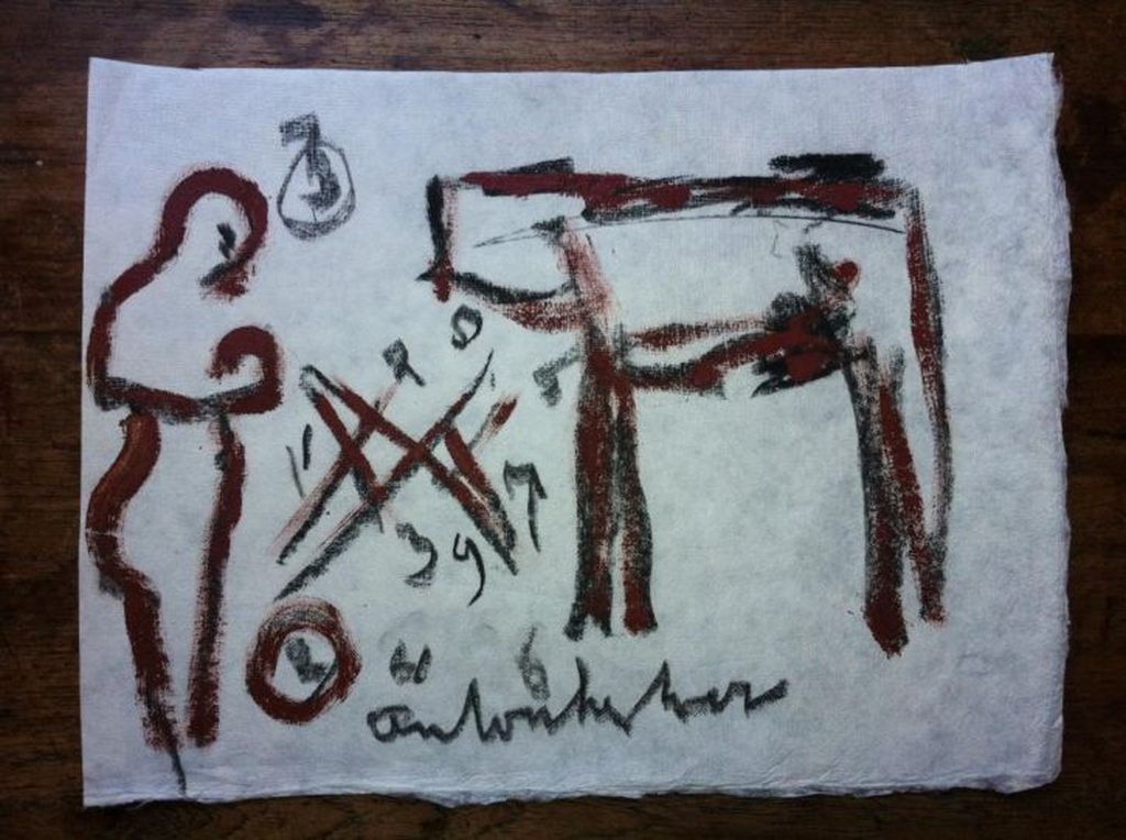 Anton Heyboer, Schildering op handgeschept papier, gesigneerd, 40 x 30 cm kopen? Bied vanaf 1!