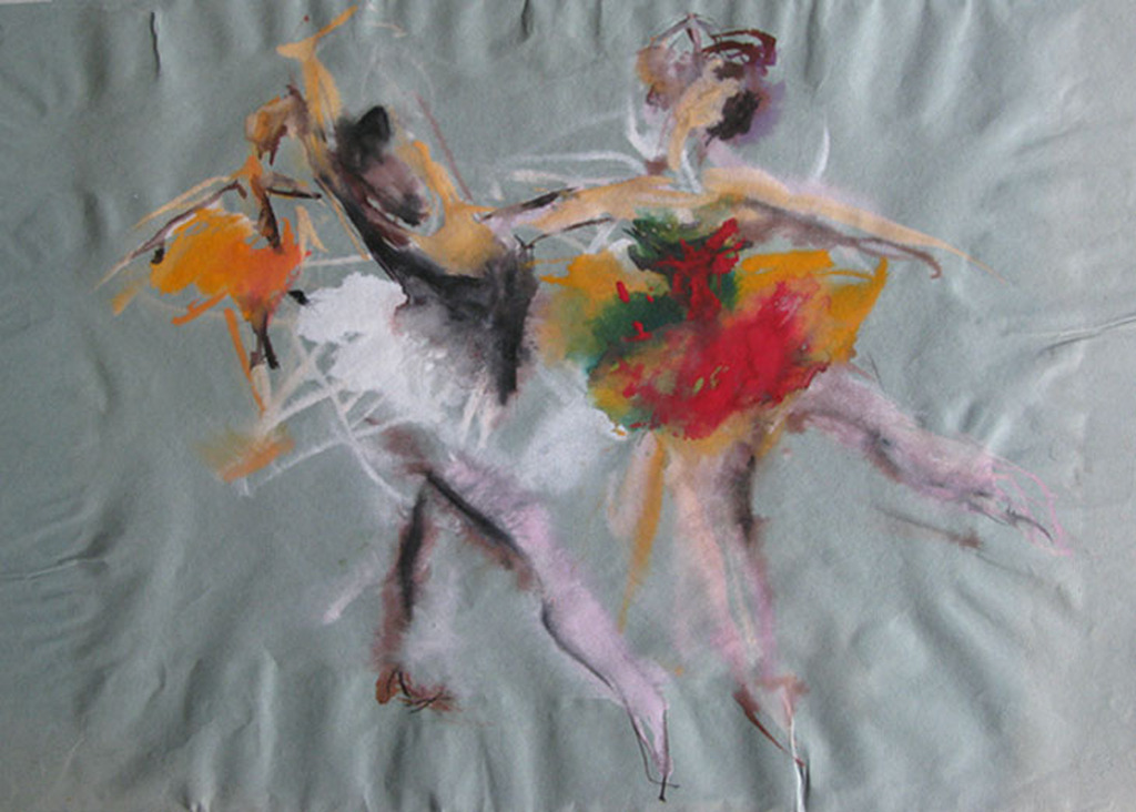 Willy Belinfante - KLEURRIJK BALLET - aquarel verkocht voor € 76!