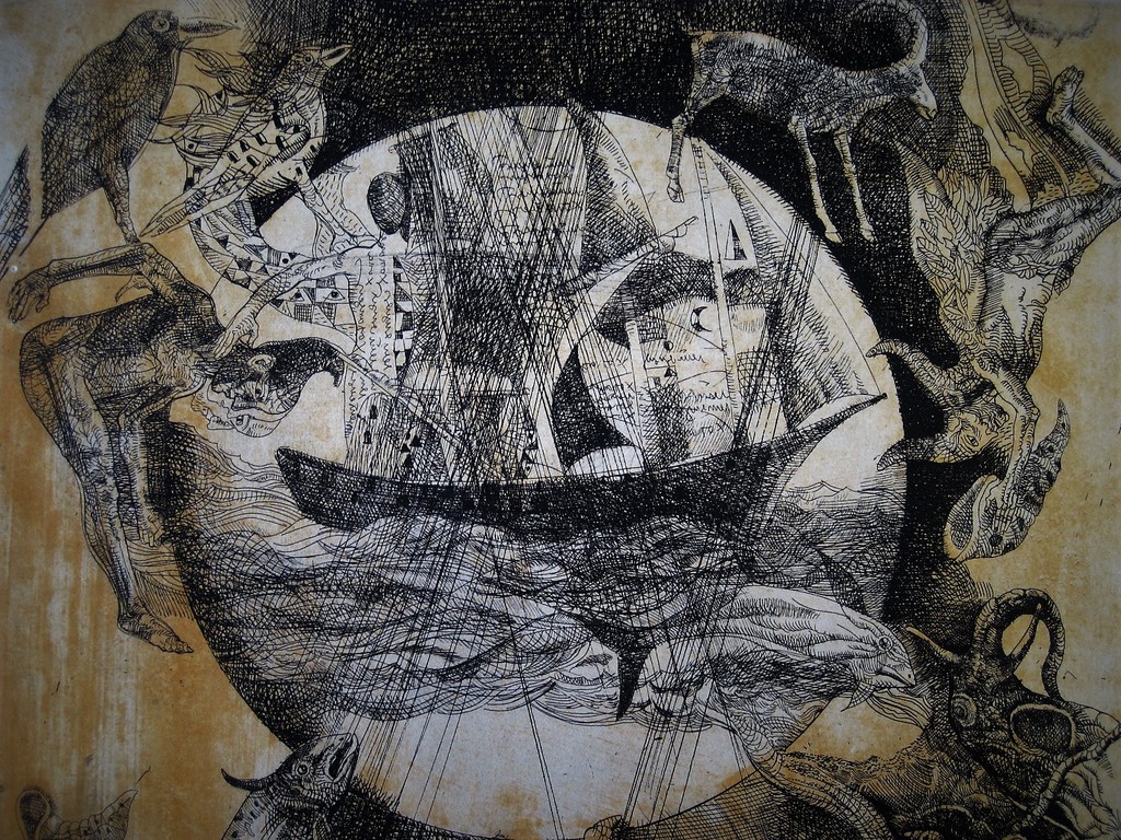 Grafische meester Bulgarije  Stoimen Stoilov (1944-) Litho "Life's struggle" ges kopen? Bied vanaf 1!