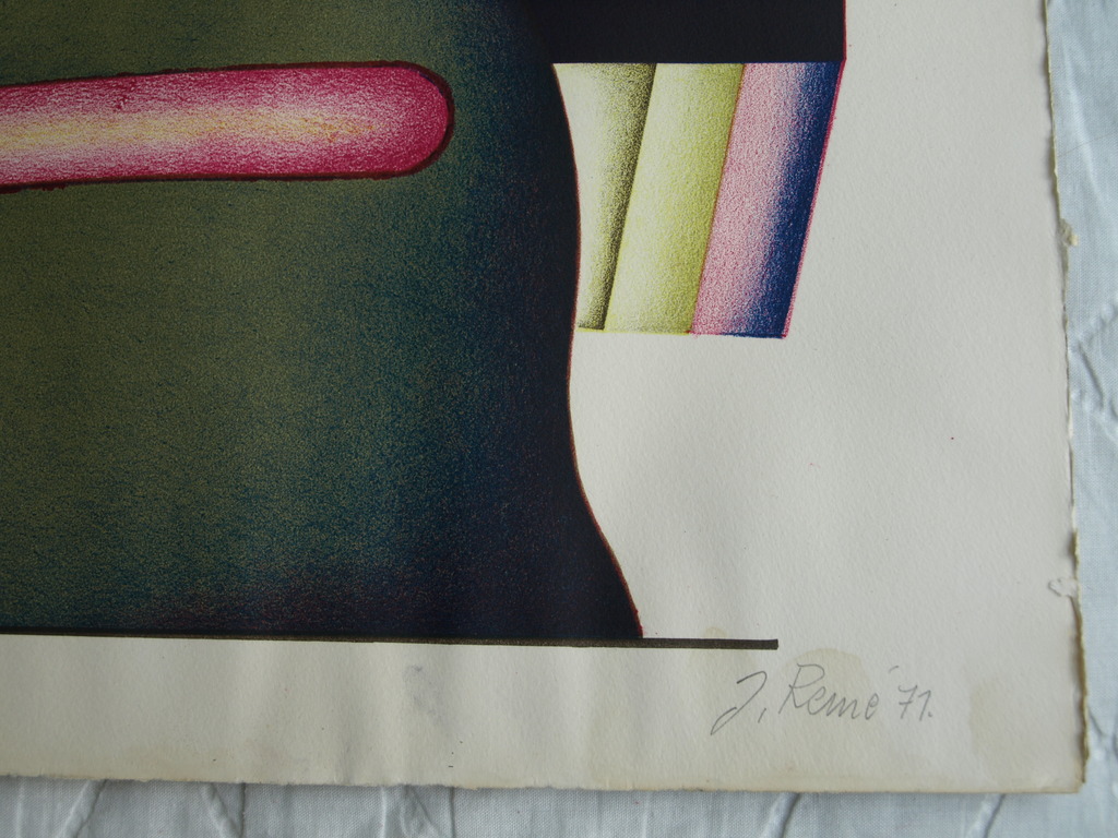 Jörg Remé (1941-) : Litho, Verschoven hoofd – gesigneerd – 1971 – 4/25 kopen? Bied vanaf 1!