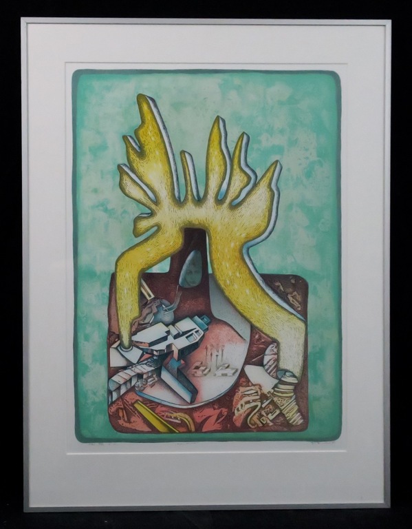Georg Hadeler: Litho, Esperanza - Ingelijst verkocht voor € 35!