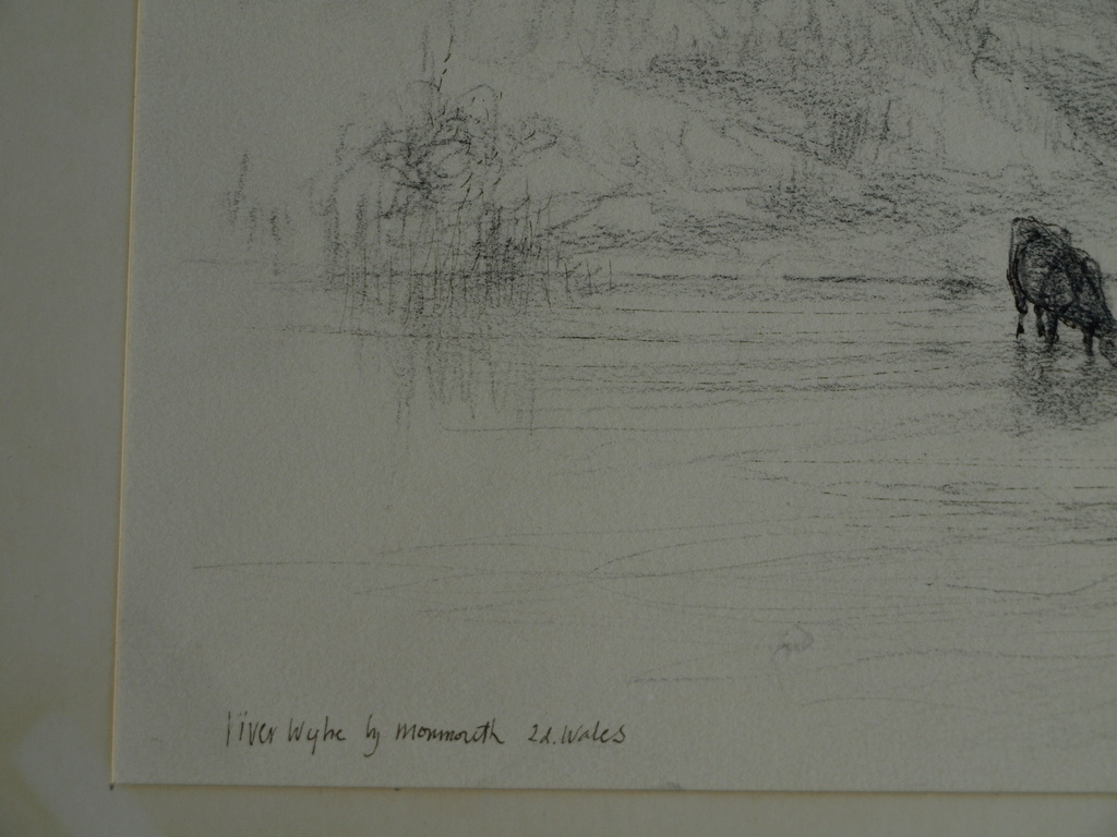 Piet Klaasse : Tekening – River Wye, Wales – gesigneerd & ingelijst - 1977 kopen? Bied vanaf 25!