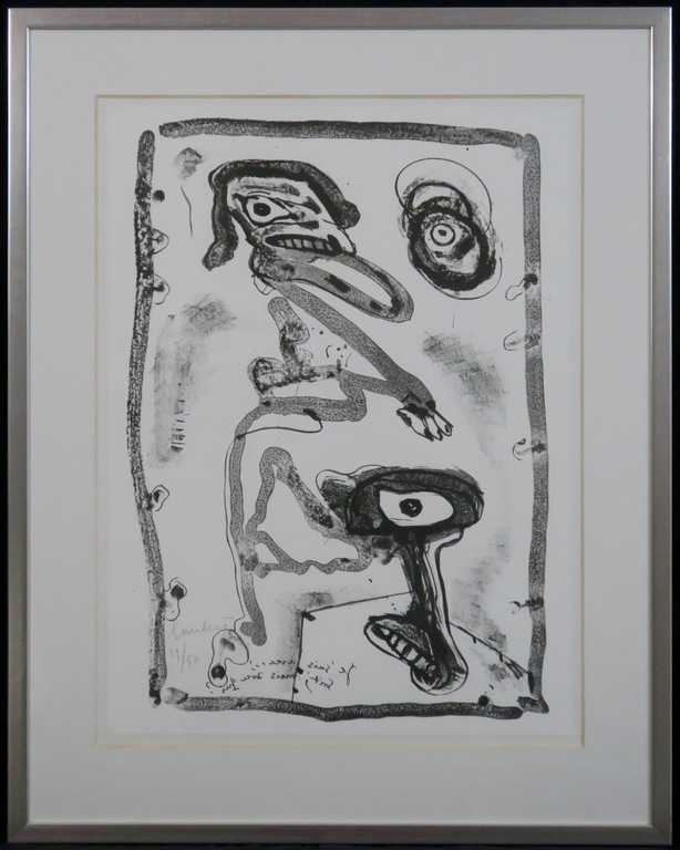 Lucebert: Litho, Je suis - Ingelijst (Groot) verkocht voor € 520!
