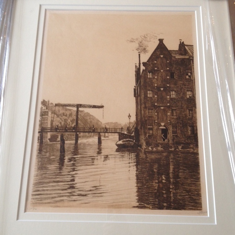 Willem Witsen ets Pakhuizen op Uilenburg. kopen? Bied vanaf 225!