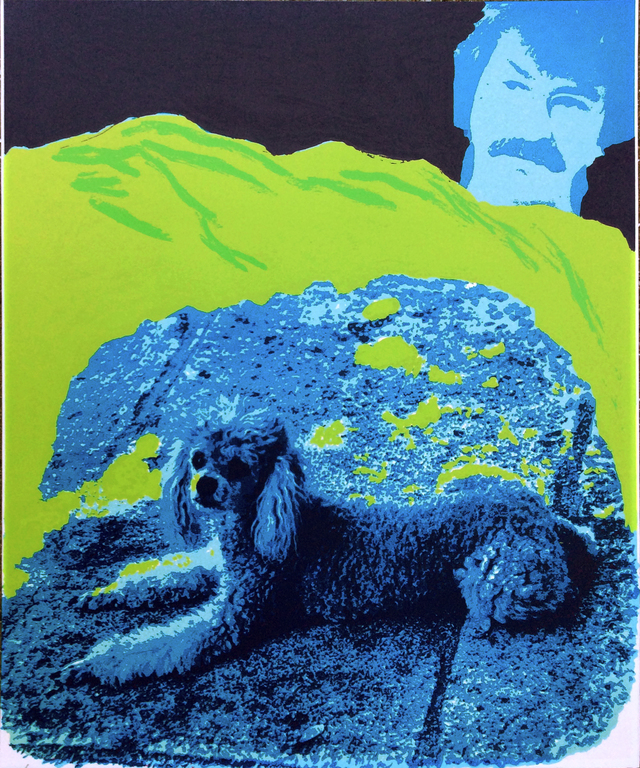 Karel Appel - zelfportret met poedel, zeefdruk, 1977 verkocht voor € 150!