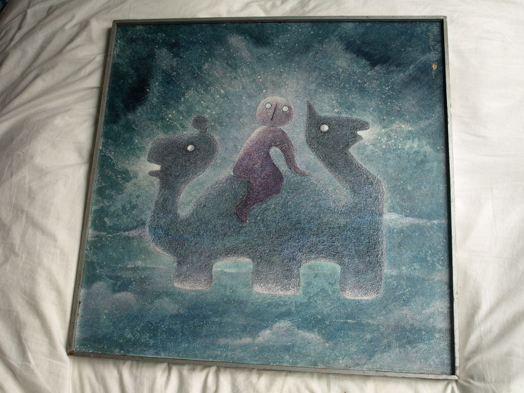 Huub Slabbers (1910-2002) : Acryl op spaanplaat – Yessna – gesigneerd - 1975 kopen? Bied vanaf 1!