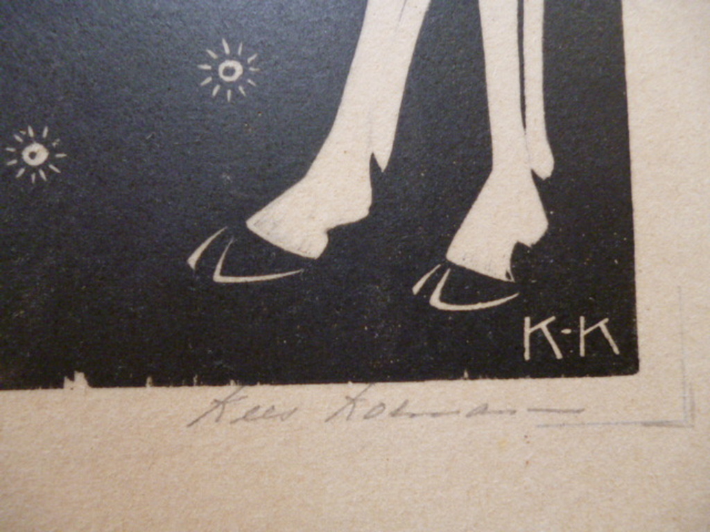 Kees Koeman - houtsnede - Damhert kopen? Bied vanaf 45!