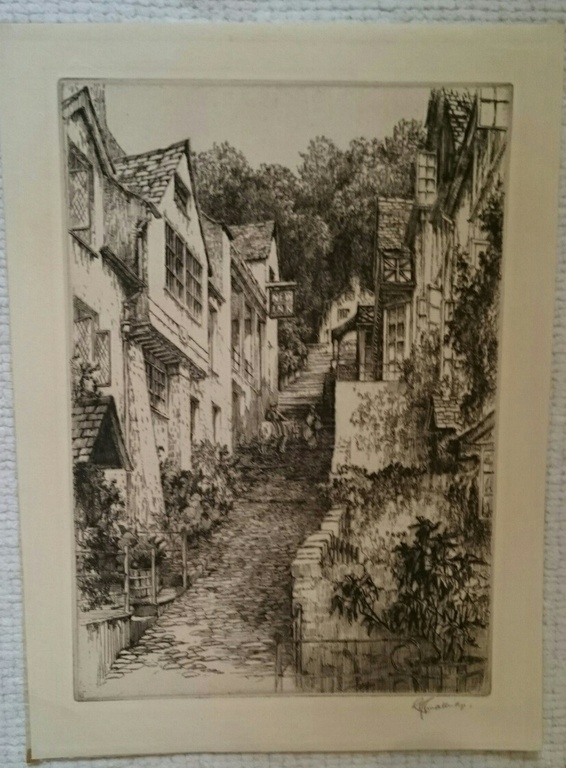 Gesigneerde ets van voor mij onbekende kunstenaar kopen? Bied vanaf 1!