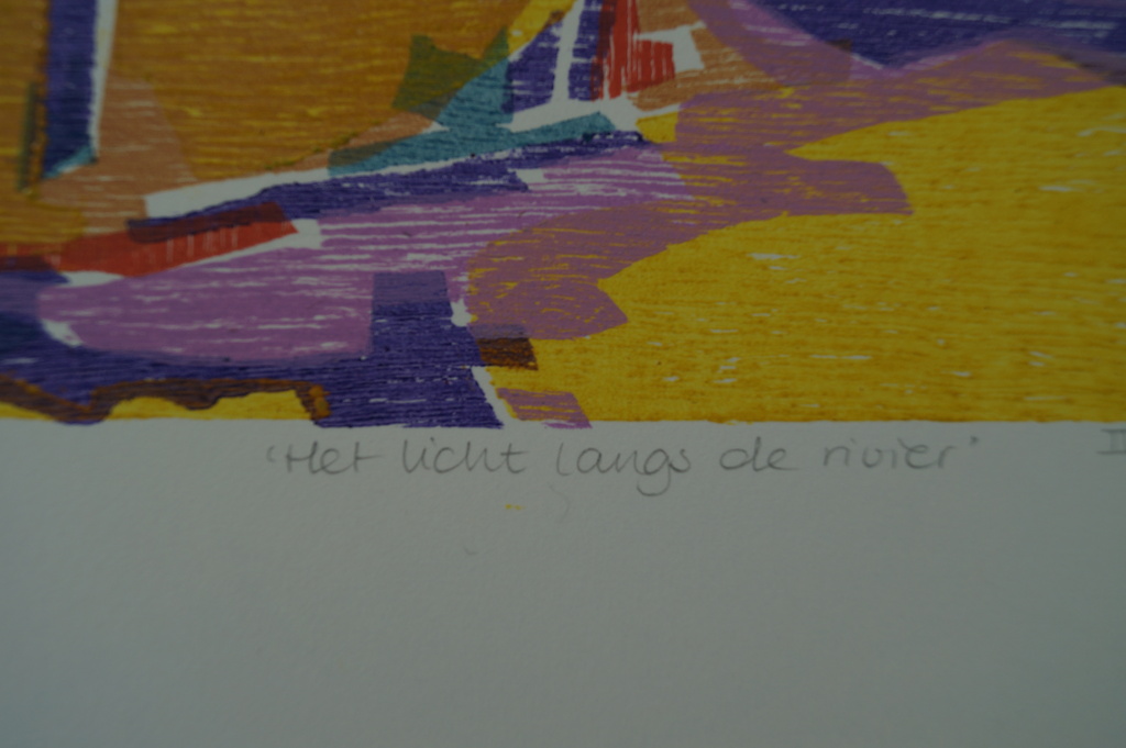 Angenelle Thijssen - Het licht langs de rivier - gesigneerde houtsnede  kopen? Bied vanaf 1!