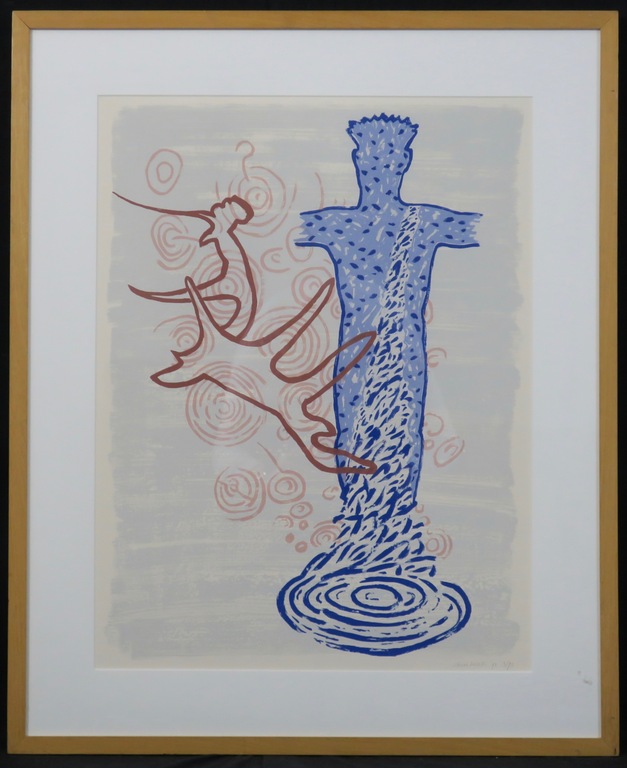 Anne Semler: Zeefdruk, Zonder titel - Ingelijst verkocht voor € 35!