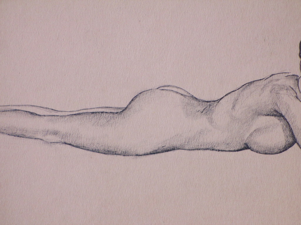 Herman Bieling, Liggende naakte vrouw, Tekening 1919 kopen? Bied vanaf 1!