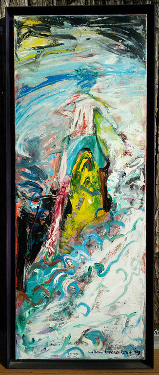 Willem Moerenhout - Abstracte compositie, olieverf op doek (ingelijst, groot) kopen? Bied vanaf 195!