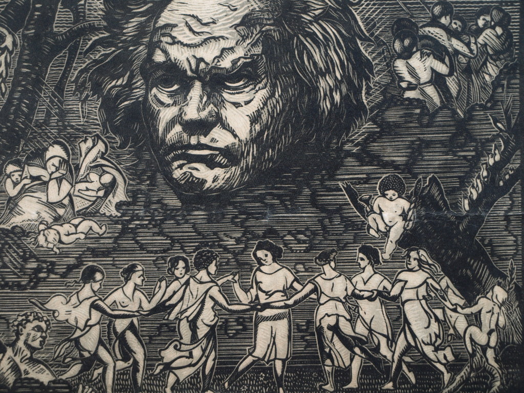 Gabriel Belot : Houtsnede, Beethoven – ingelijst - 1927 kopen? Bied vanaf 1!