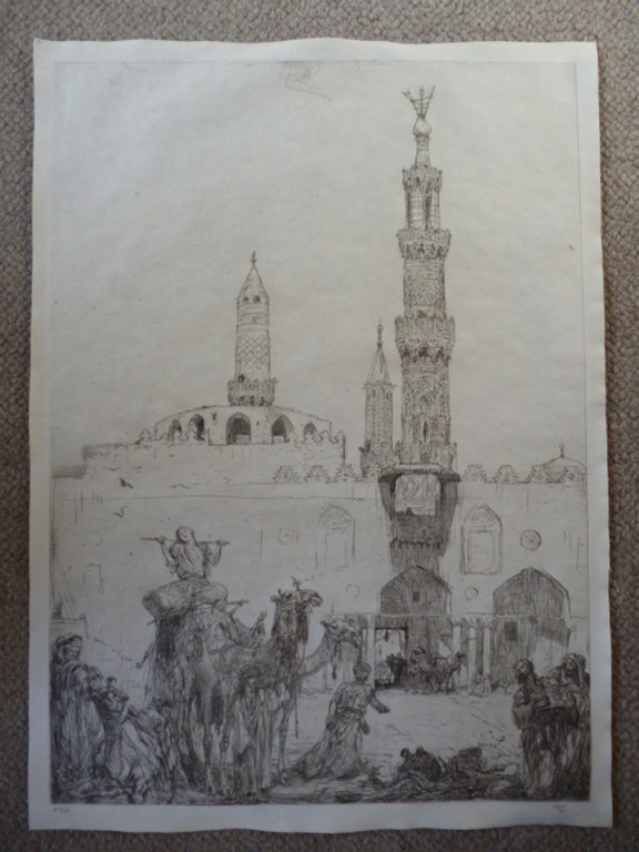 Marius Bauer - ets - Moskee Al Azhar verkocht voor € 250!