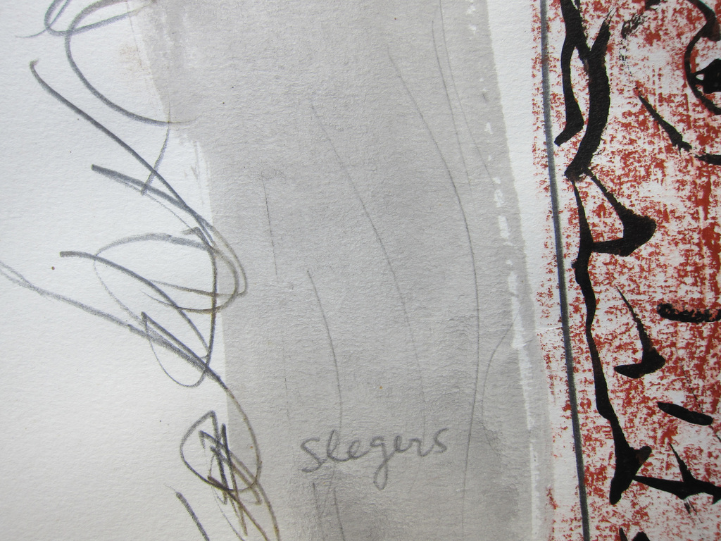 Jacques Slegers - Jacques Slegers # DE ZON IS EEN NEGER, 1984 # gouache /tekening kopen? Bied vanaf 195!