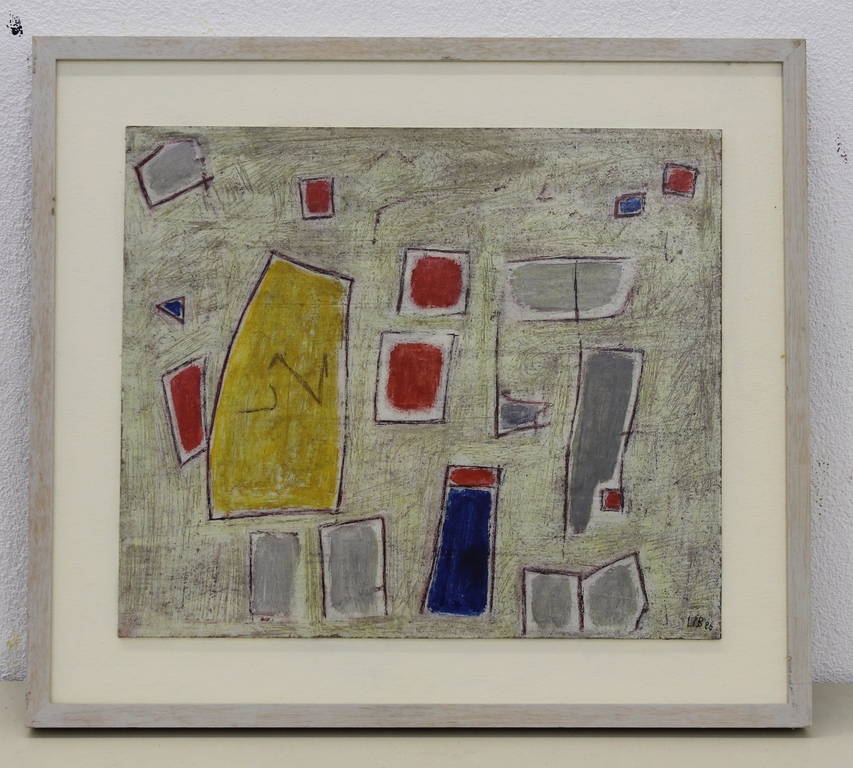 L.P. Boone: Schilderij, olieverf, zonder titel, 1986 verkocht voor € 45!