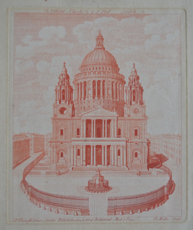 J. Muller sculp - Ets - The Cathedral Church of St. Paul, London  kopen? Bied vanaf 1!