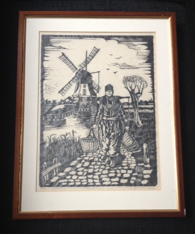 Jac de Beer houtsnede Volendam. kopen? Bied vanaf 25!