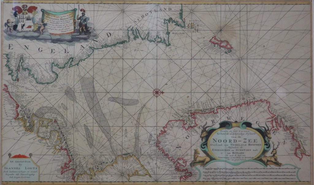 Johannes Loots: Gravure, Landkaart Noordzee - Ingelijst (Groot) kopen? Bied vanaf 1!