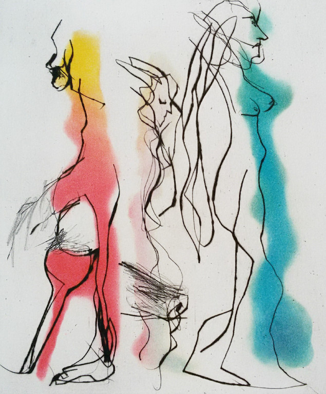 Ger Lataster - Figuren met naakt, aquatint ets kopen? Bied vanaf 90!