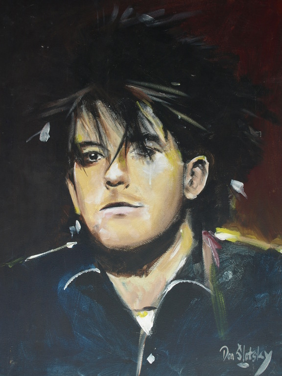 Peter Donkersloot ? : Acrylverf op doek – Robert Smith van “The Cure” - 80 x 60  verkocht voor € 37!