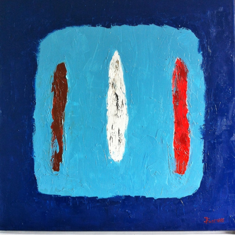 "Composition in Blue...." John Foppen - Olieverf op canvas - Framed - Gesigneerd kopen? Bied vanaf 175!