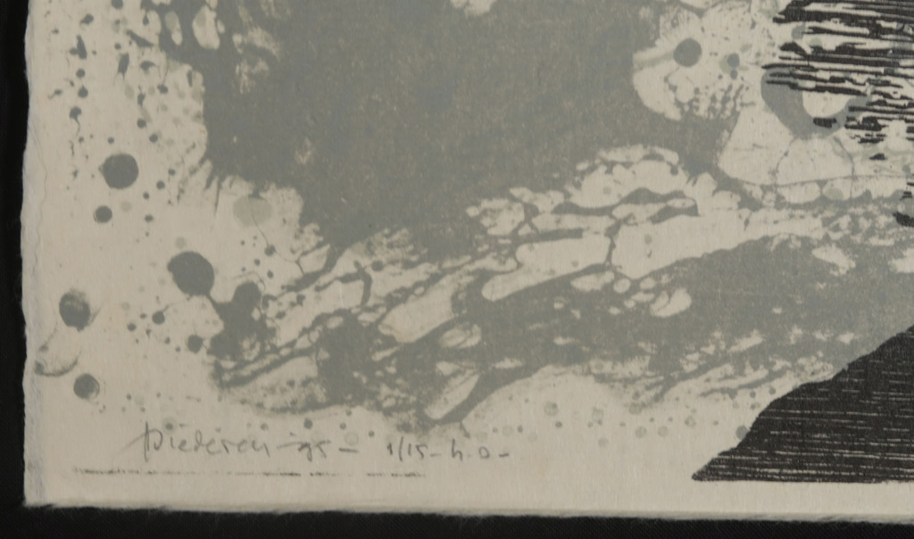 Jef Diederen: Houtsnede en Litho op Rijstpapier, Z.T. zwart figuur kopen? Bied vanaf 50!