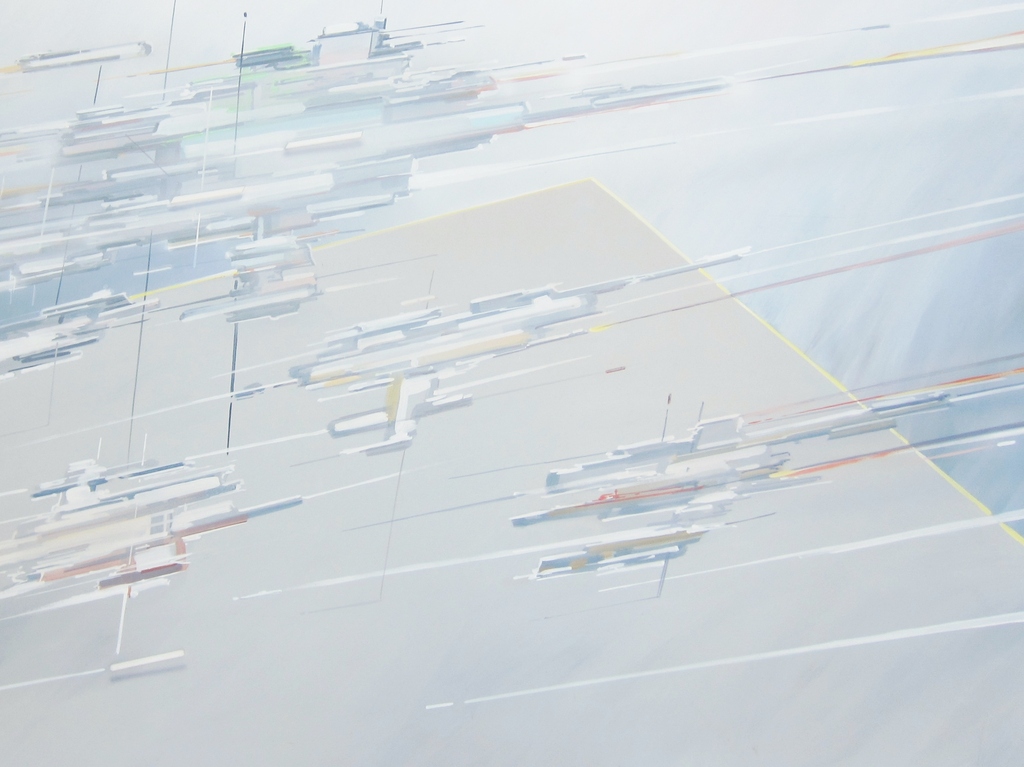 Gerard Vollenbrock (1949) - Futuristisch olieverfschilderij met lijst (XL) kopen? Bied vanaf 1!