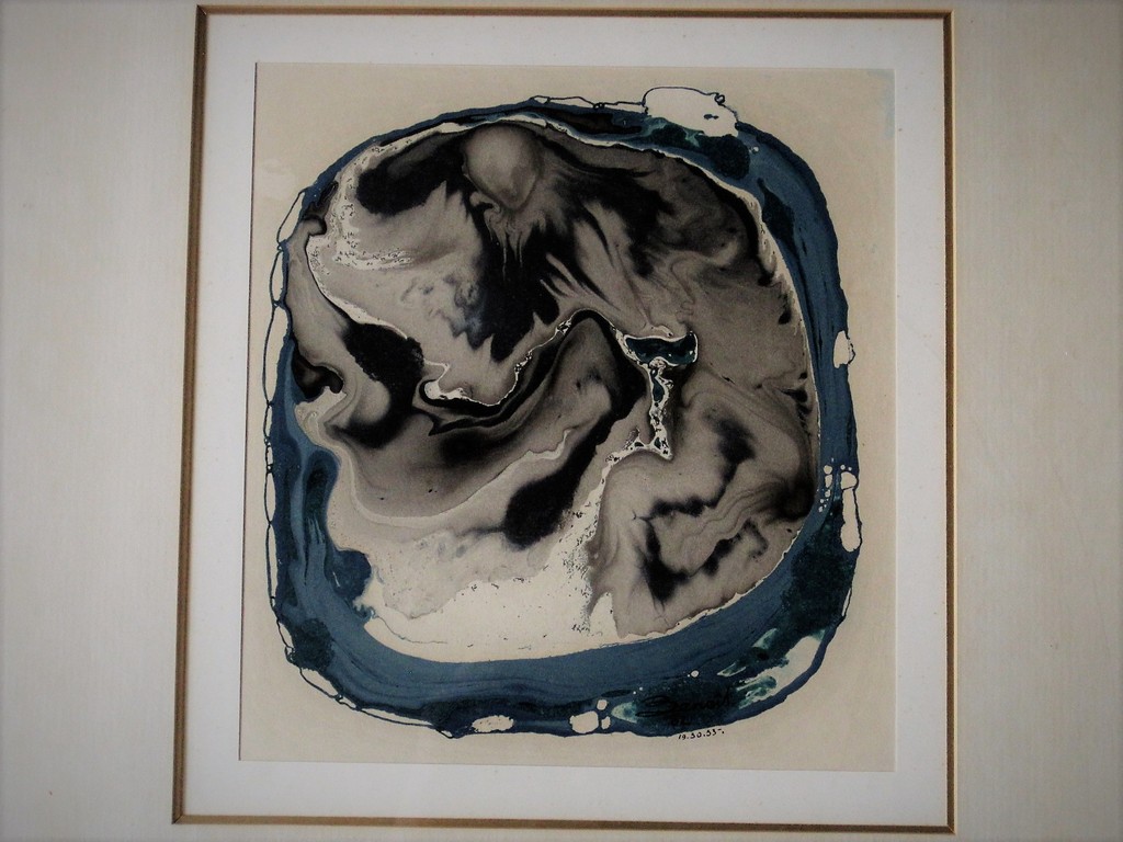 Boeiende abstracte aquarel "Genesis 19.30.33" gesigneerd Benoit 1962  kopen? Bied vanaf 1!