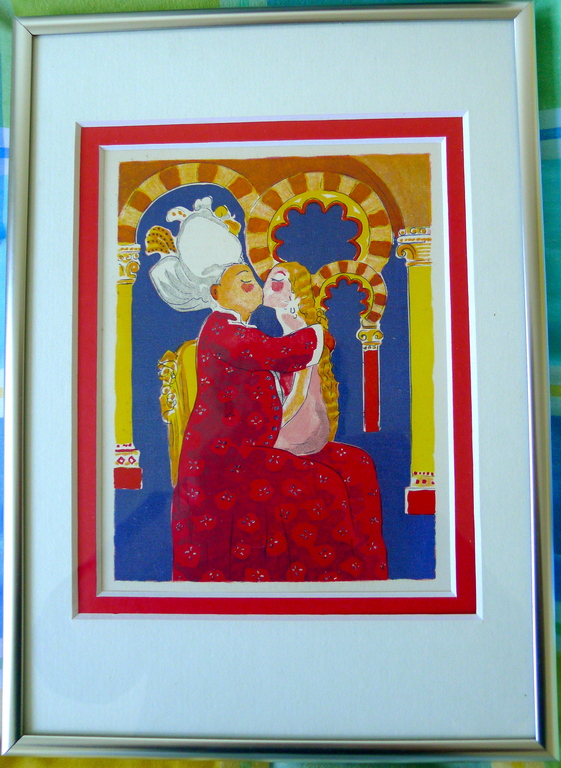 Kees van Dongen,speciaal ingelijste houtgravure uit 1001 nacht. verkocht voor € 111!