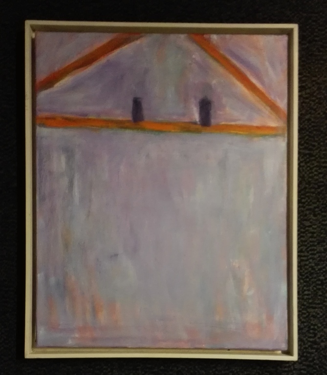 Annie Goddijn, Acryl op doek, Twee uiltjes in de nok verkocht voor € 65!
