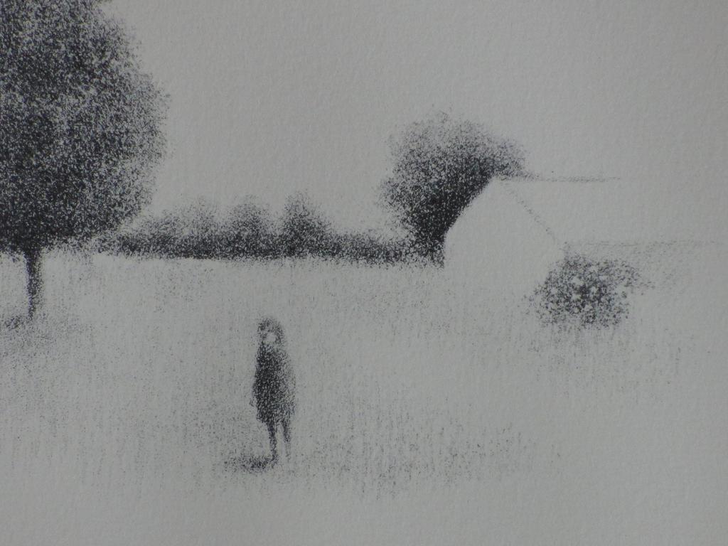 Metten Koornstra, Figuur in surrealistisch landschap, Litho kopen? Bied vanaf 65!