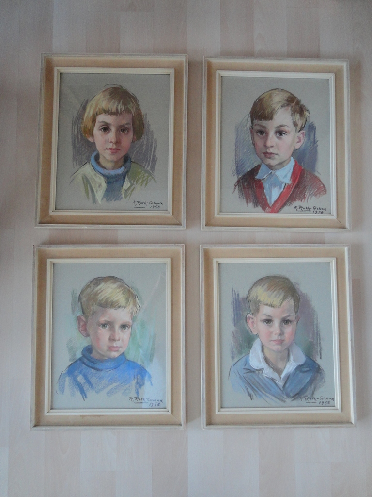 Karl Roth-Coraux, pastel, kinderkopje uit de jaren'50 (II)  kopen? Bied vanaf 1!